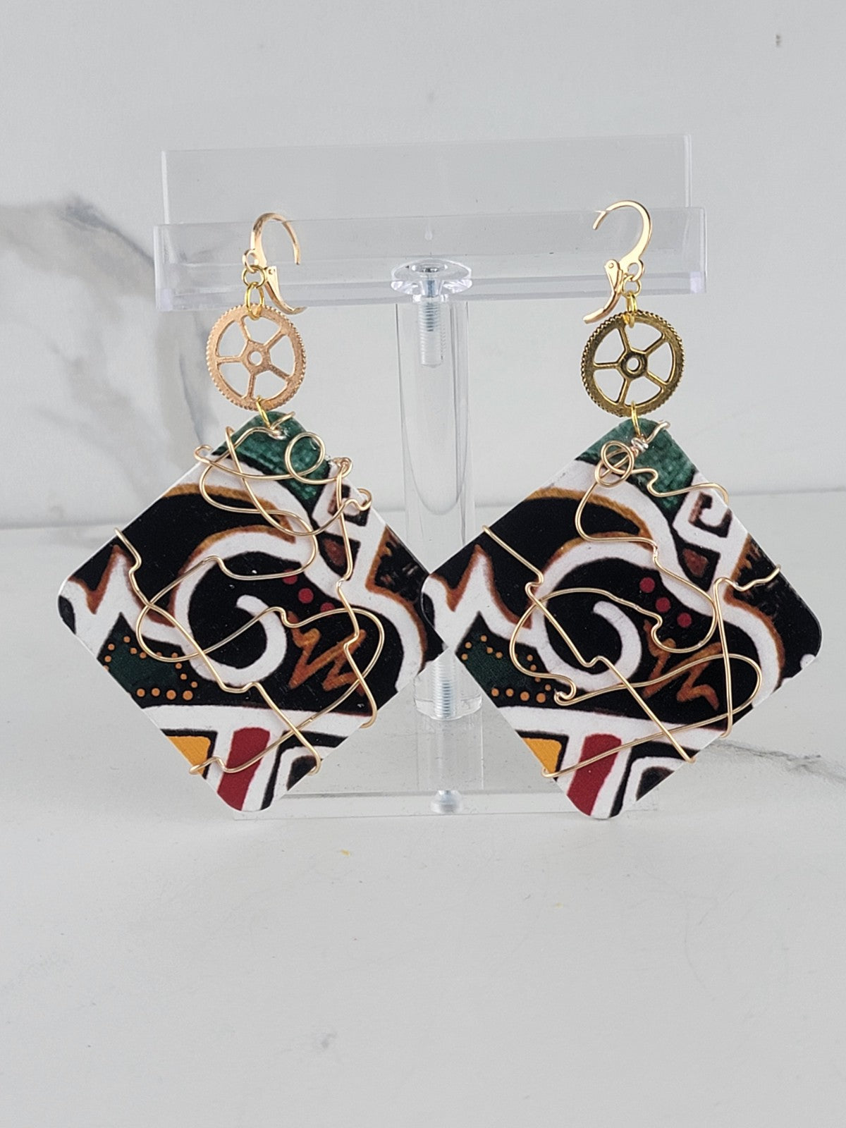 African Print Earrings