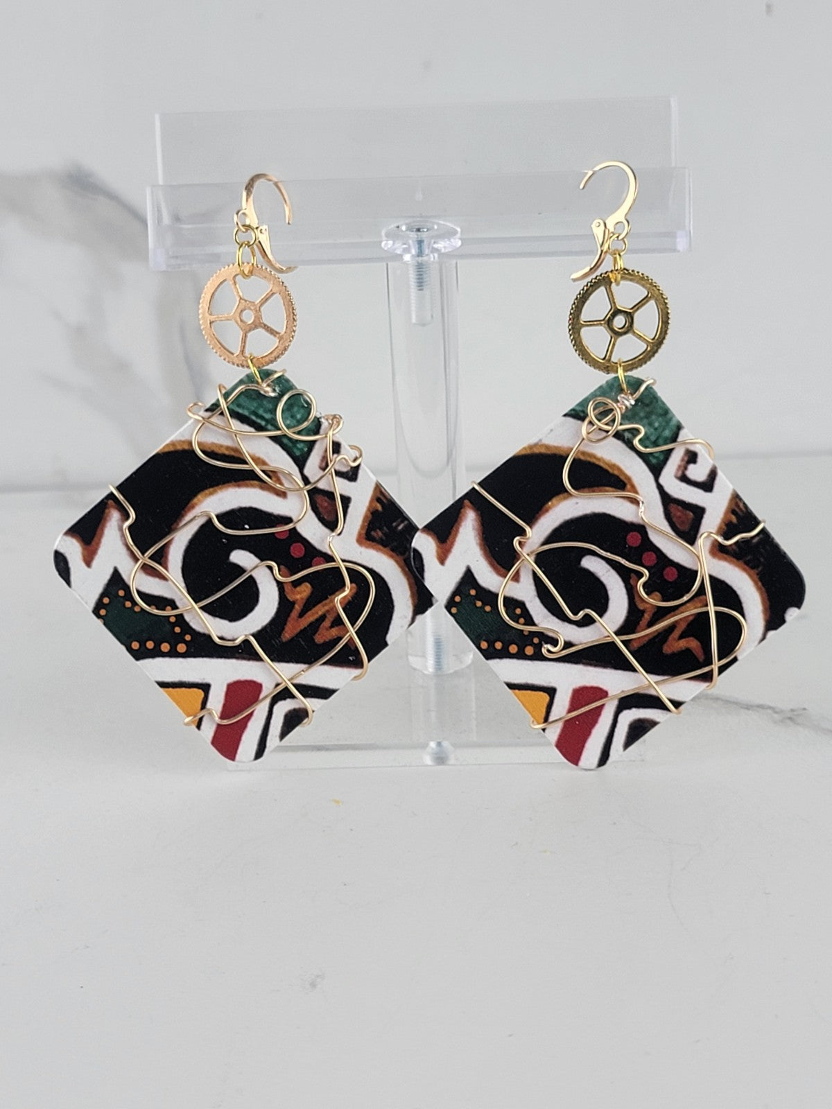 African Print Earrings