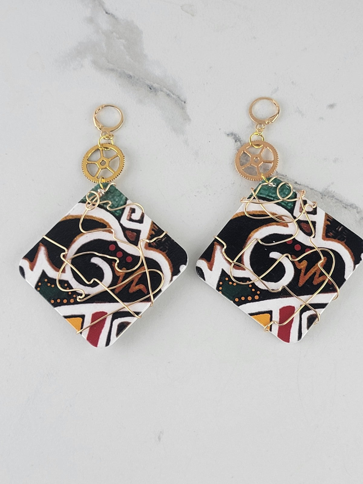 African Print Earrings