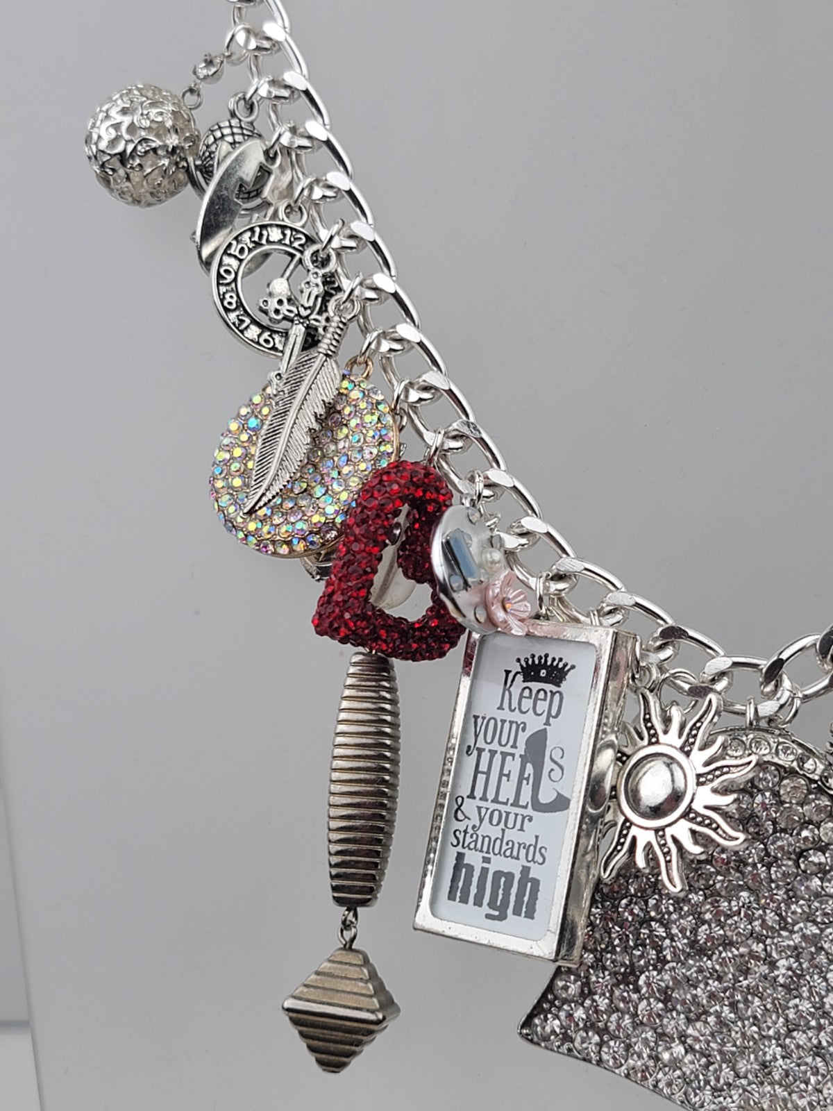 Synchronized Silver Charm Necklace