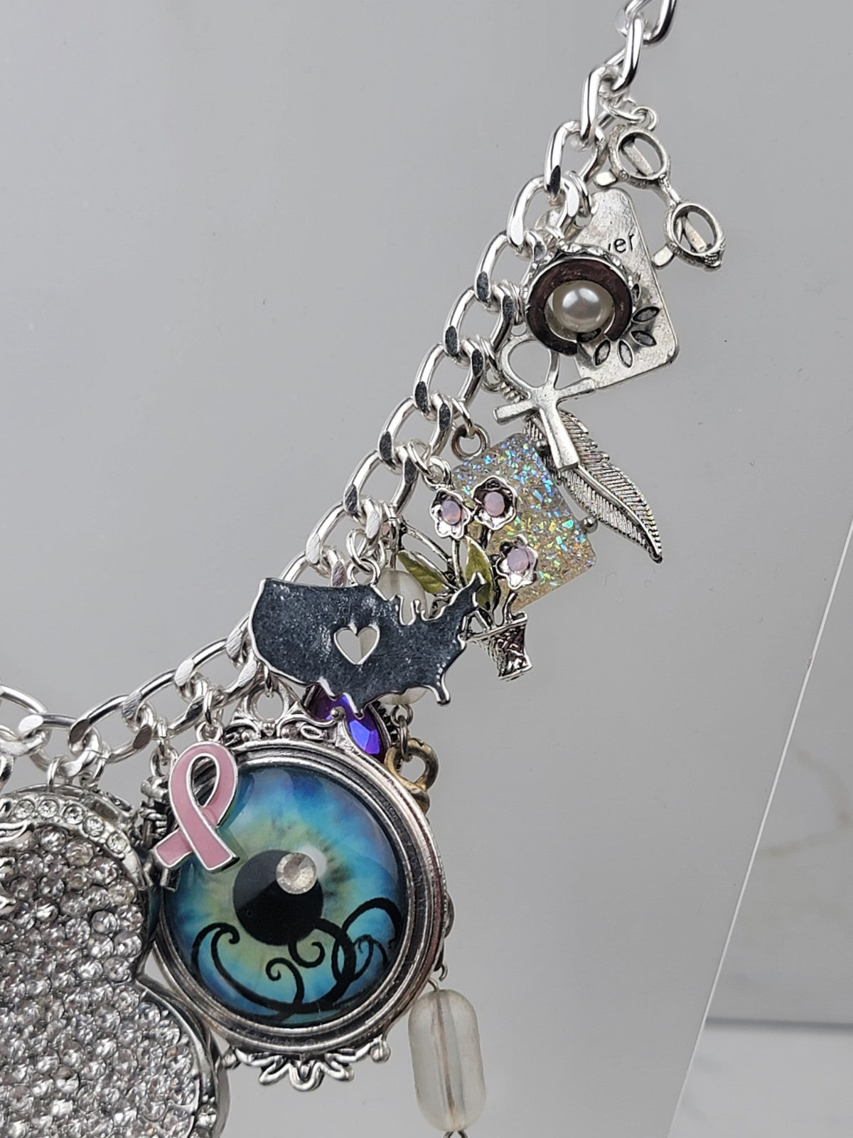 Synchronized Silver Charm Necklace