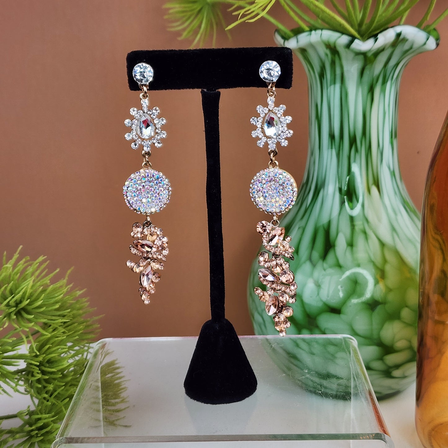 Rhinestone Glam Earrings