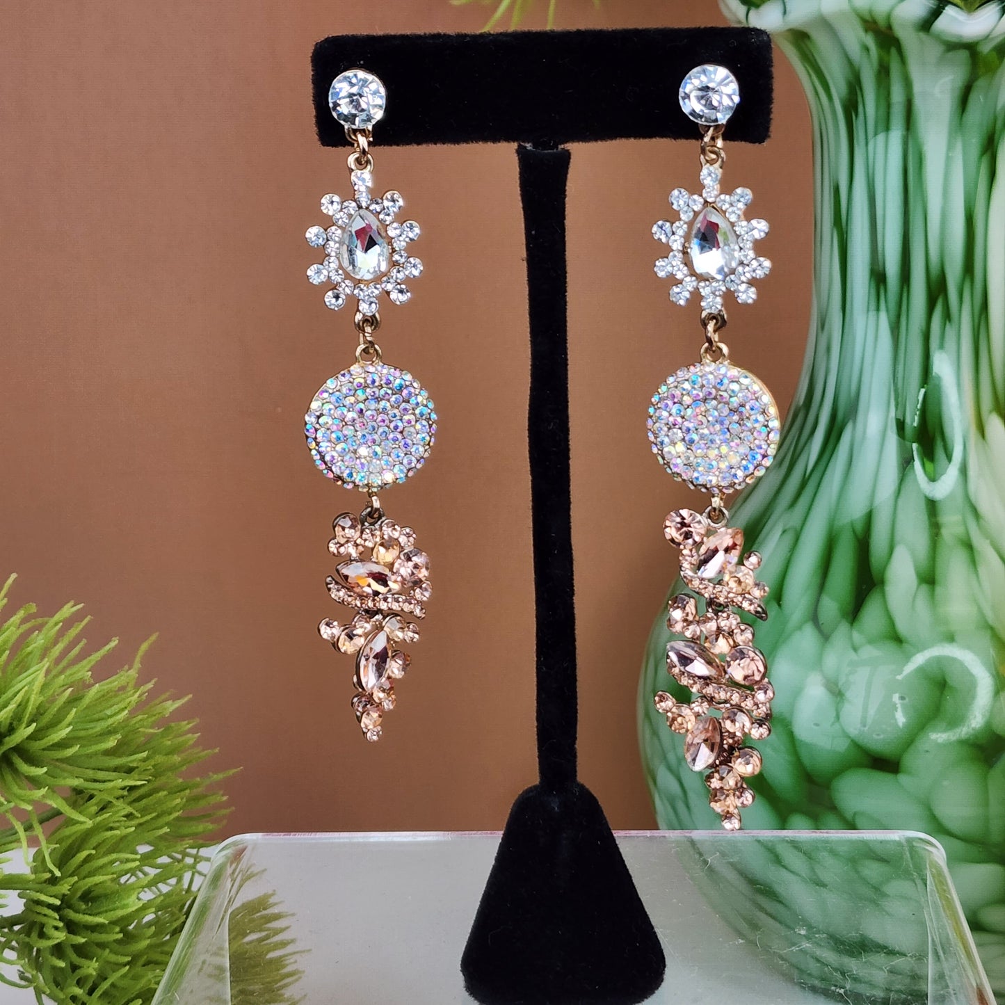 Rhinestone Glam Earrings