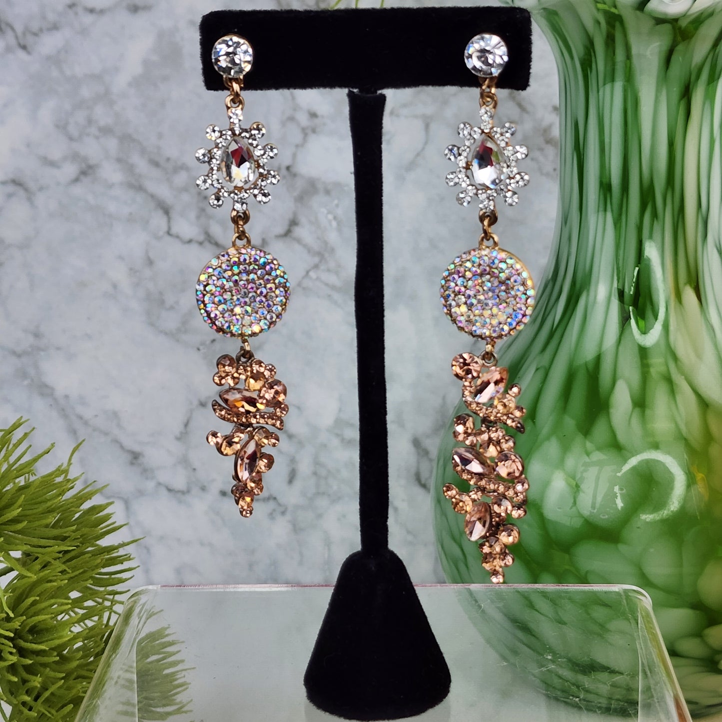 Rhinestone Glam Earrings