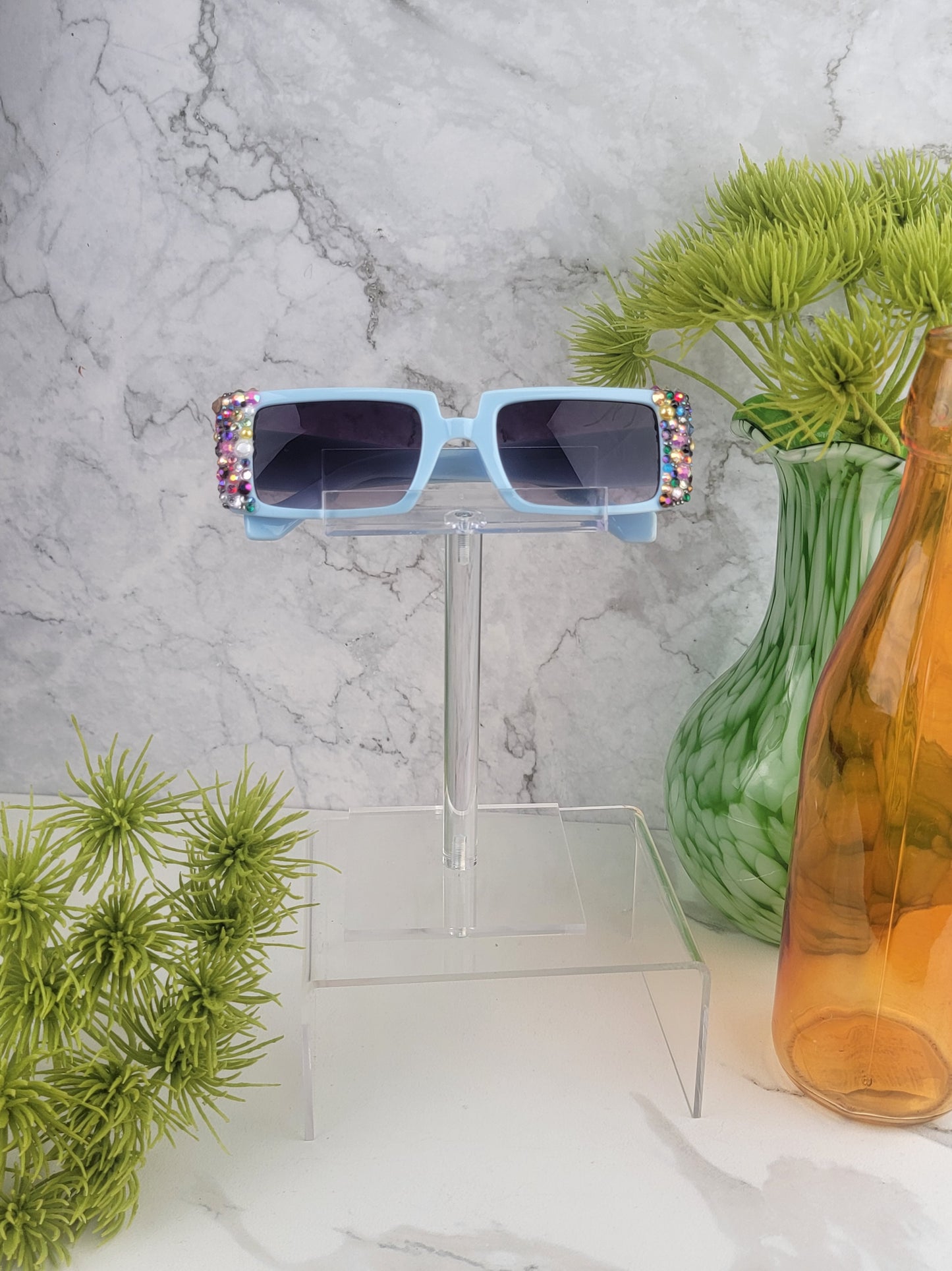 Blue Sorbet Rectangle Sunglasses