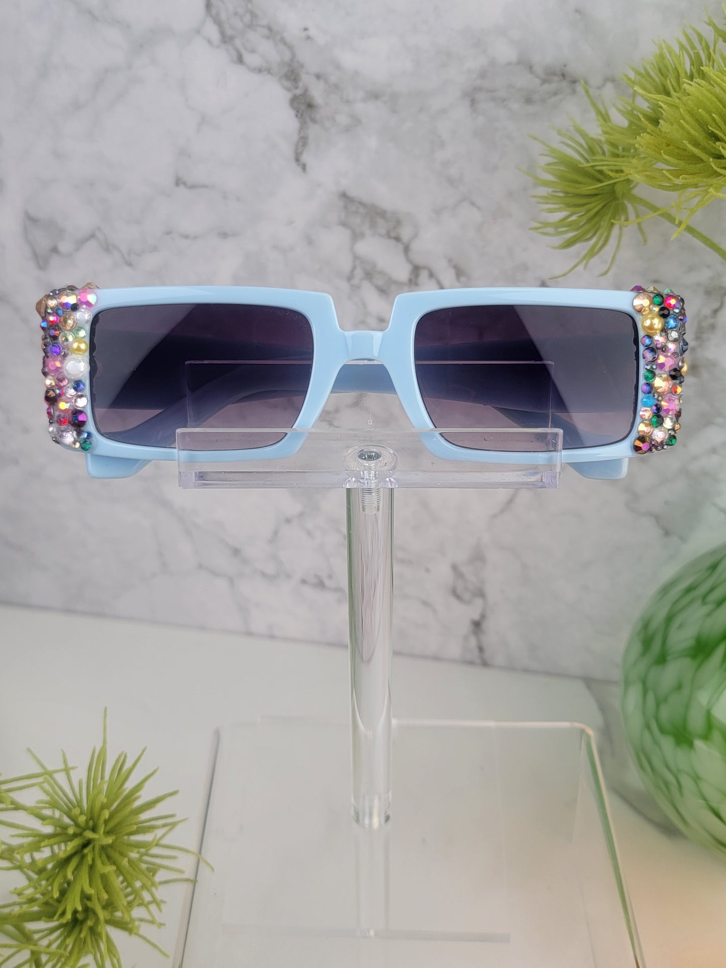 Blue Sorbet Rectangle Sunglasses