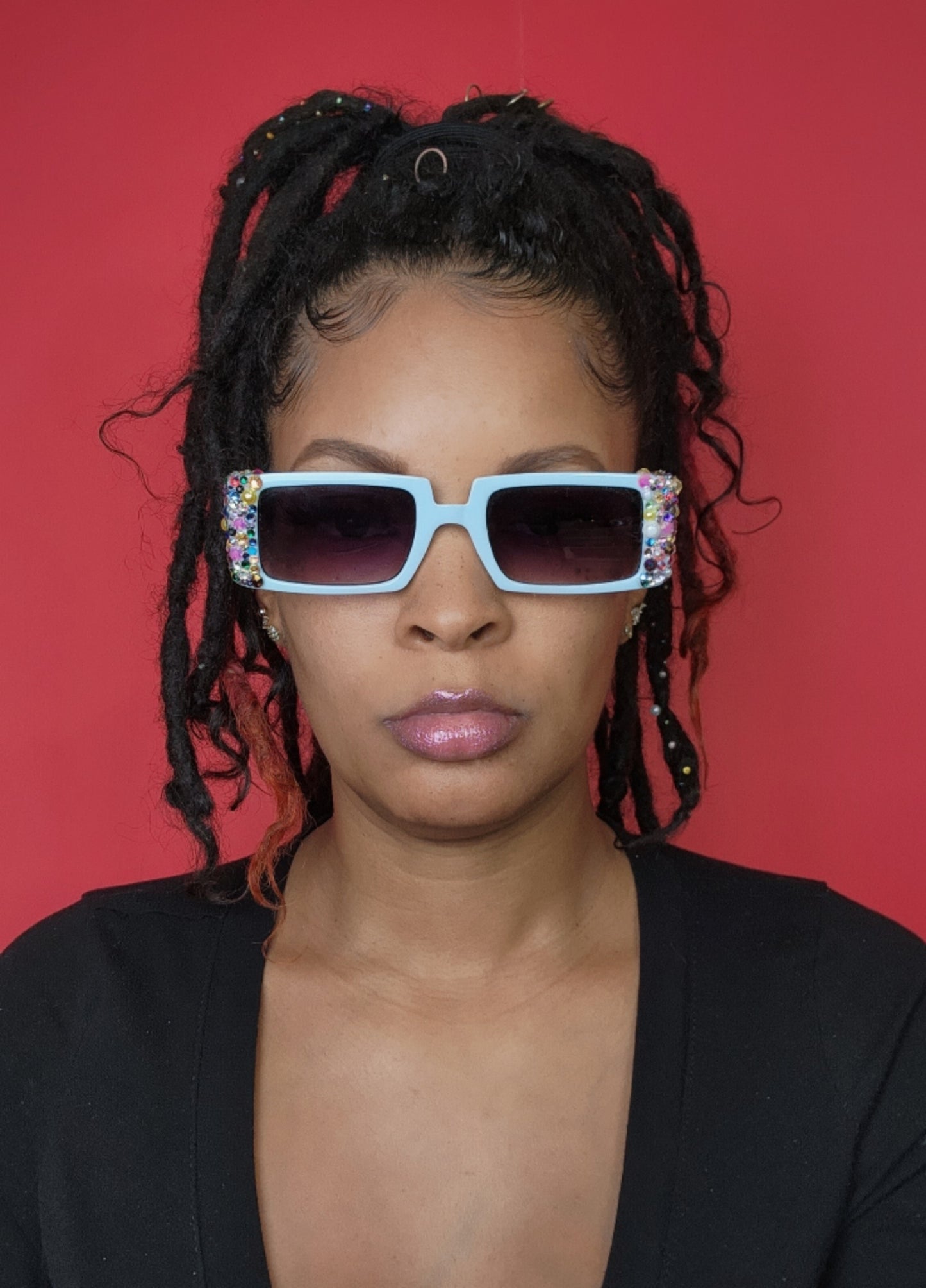 Blue Sorbet Rectangle Sunglasses