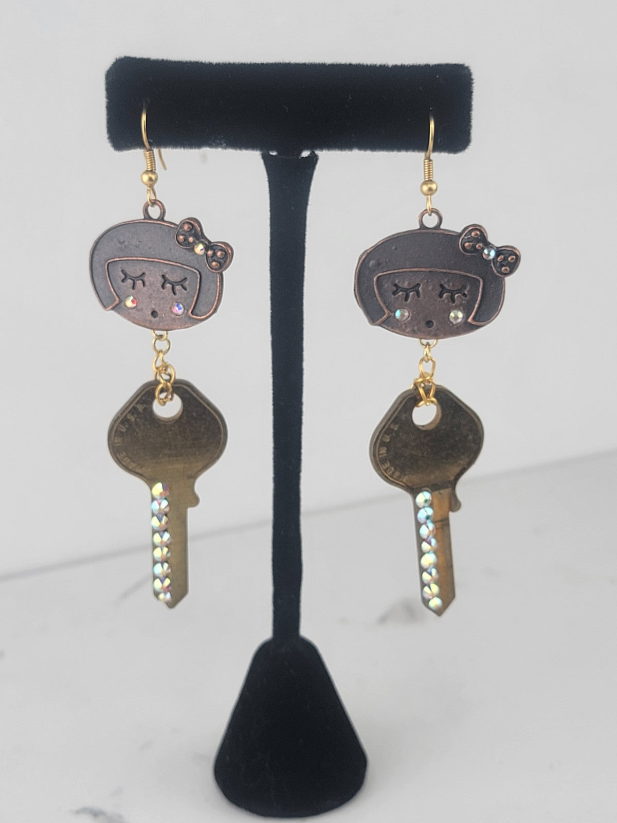 Rhinestone Key Earring