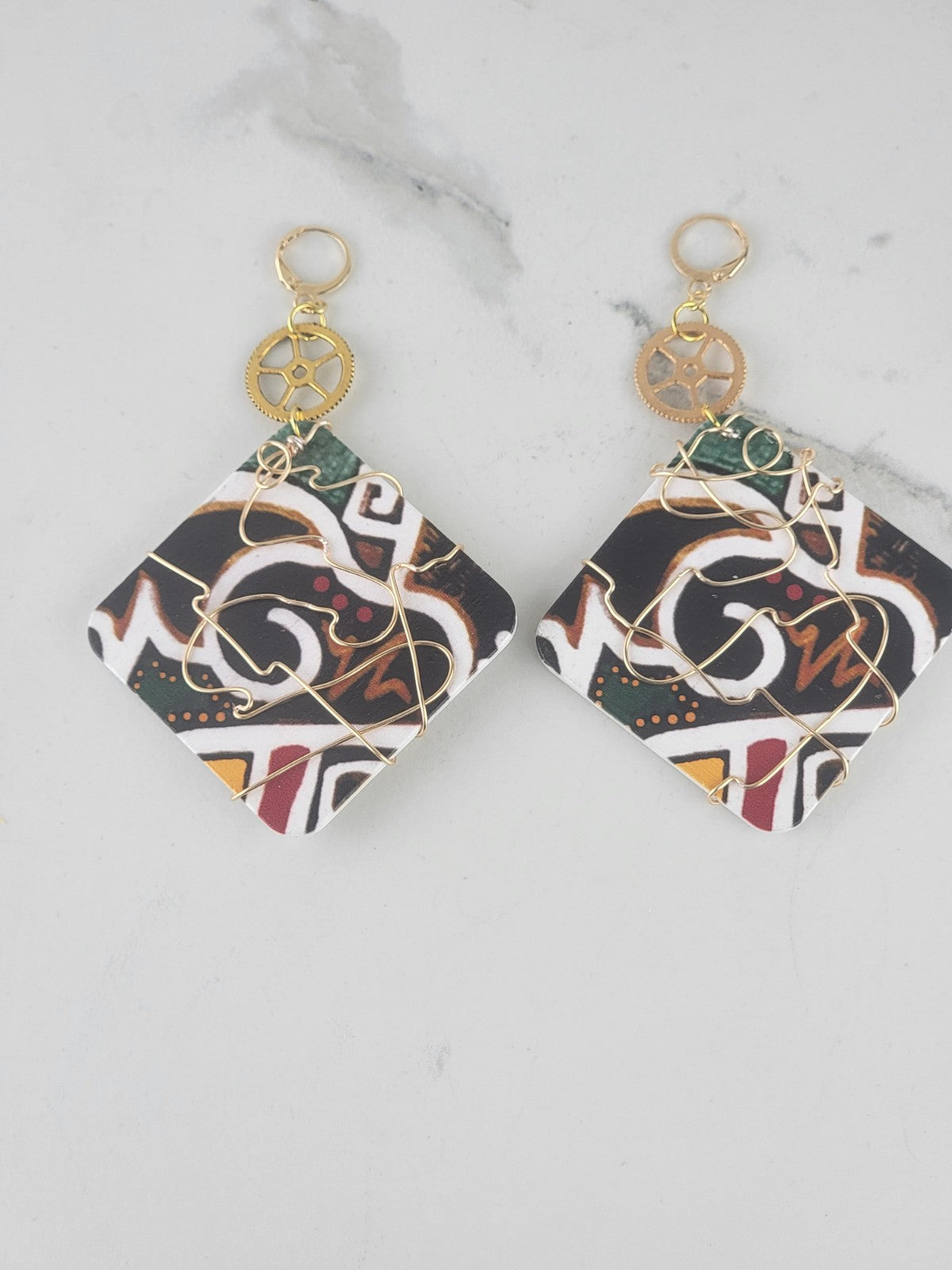 African Print Earrings