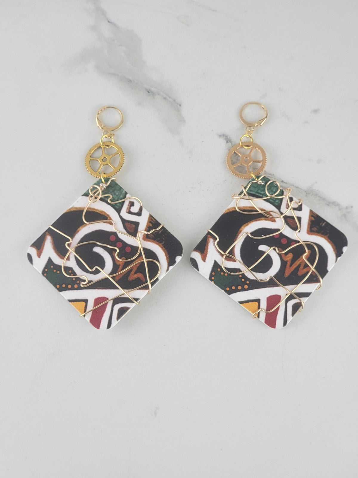 African Print Earrings