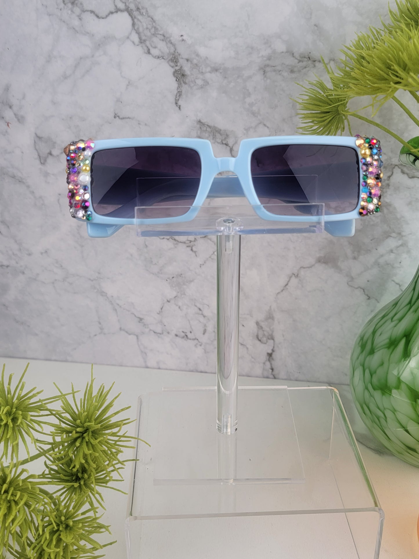 Blue Sorbet Rectangle Sunglasses