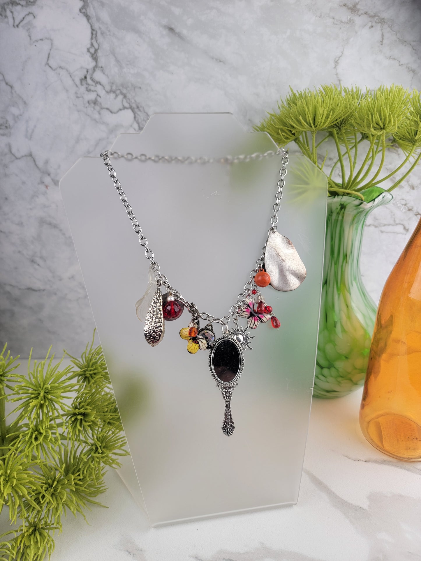 Mystical Mirror Charm Necklace